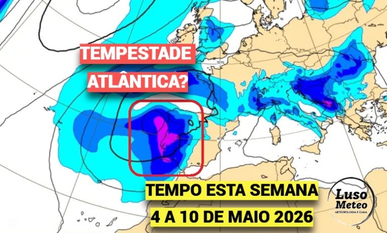Tempestade atlântica a caminho? Depressões próximas e tempo instável marcam o tempo esta semana, 4 a 10 de maio de 2026