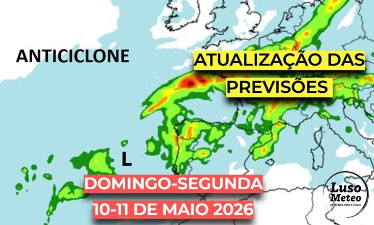 Domingo com trovoadas e granizo - como será o tempo na segunda-feira? O anticiclone aparece, mas a instabilidade mantém-se!