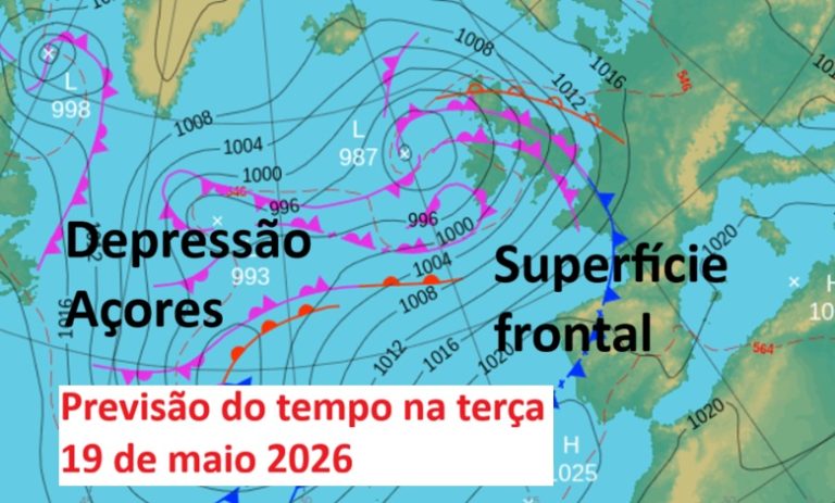 Regressa alguma chuva, antes de chegar o anticiclone - saiba em que regiões com a nossa previsão do tempo na terça, 19 de maio de 2026