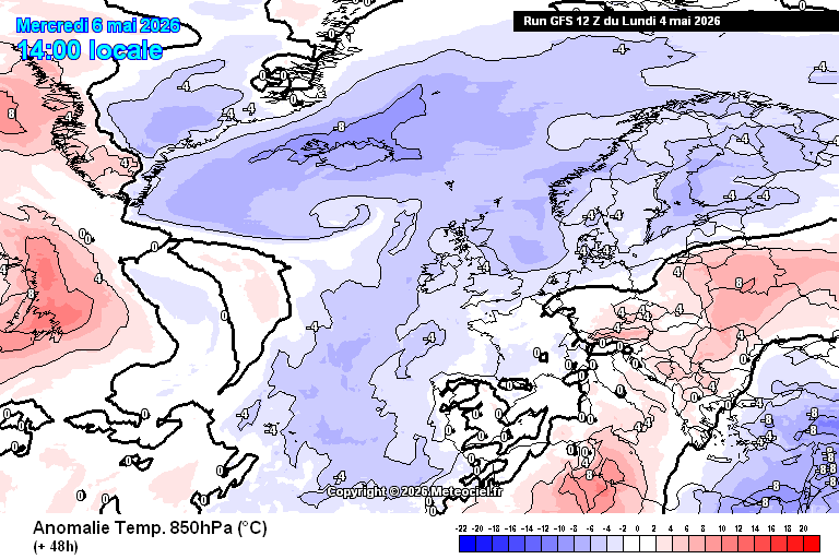 O frio continua em Maio, e até há possibilidade de geadas em alguns locais - saiba a previsão do tempo em Portugal na quarta, 6 de maio 2026 Anomalia de temperatura para esta quarta-feira - As Ilhas envolvidas pelo ar frio...