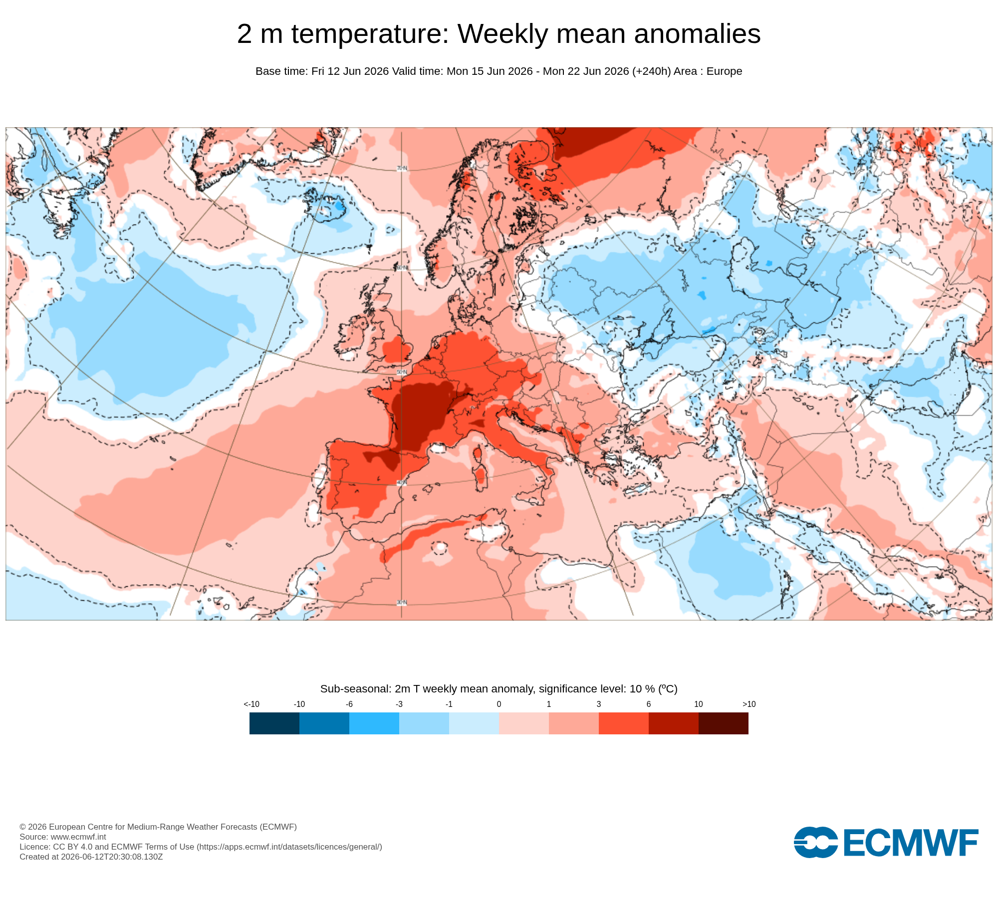 Bloqueio atmosférico na Gronelândia leva a uma forte cúpula de calor sobre a Europa na próxima semana - poderá afetar Portugal? Saiba as últimas previsões! Anomalia de temperaturas na Europa de 15 a 22 de junho - cúpula de calor - claramente o Continente em aquecimento mais rápido!