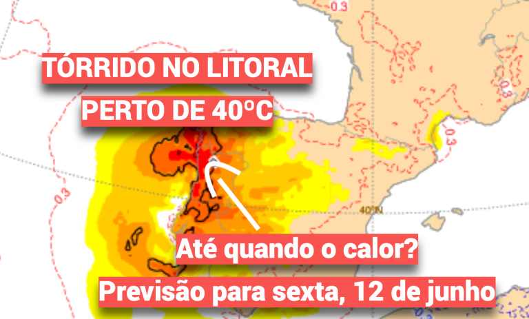 Mais de 25ºC de noite, e 40ºC até no litoral Norte – dia de calor tórrido – saiba a previsão do tempo na sexta, 12 de junho de 2026 Mais de 25ºC de noite, e 40ºC até no litoral Norte - dia de calor tórrido - saiba a previsão do tempo na sexta, 12 de junho de 2026