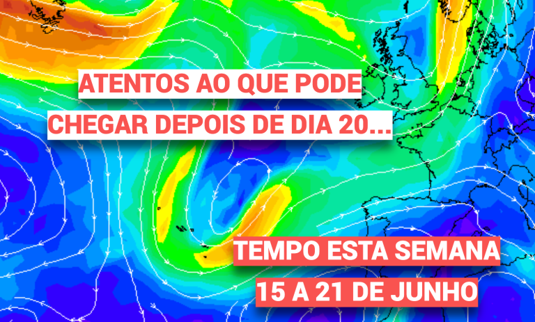 De olhos postos no que pode estar a caminho, depois de dia 20, enquanto há previsão de mais trovoadas e calor – saiba a previsão do tempo esta semana, 15 a 21 de junho de 2026 De olhos postos no que pode estar a caminho, depois de dia 20, enquanto há previsão de mais trovoadas e calor - saiba a previsão do tempo esta semana, 15 a 21 de junho de 2026