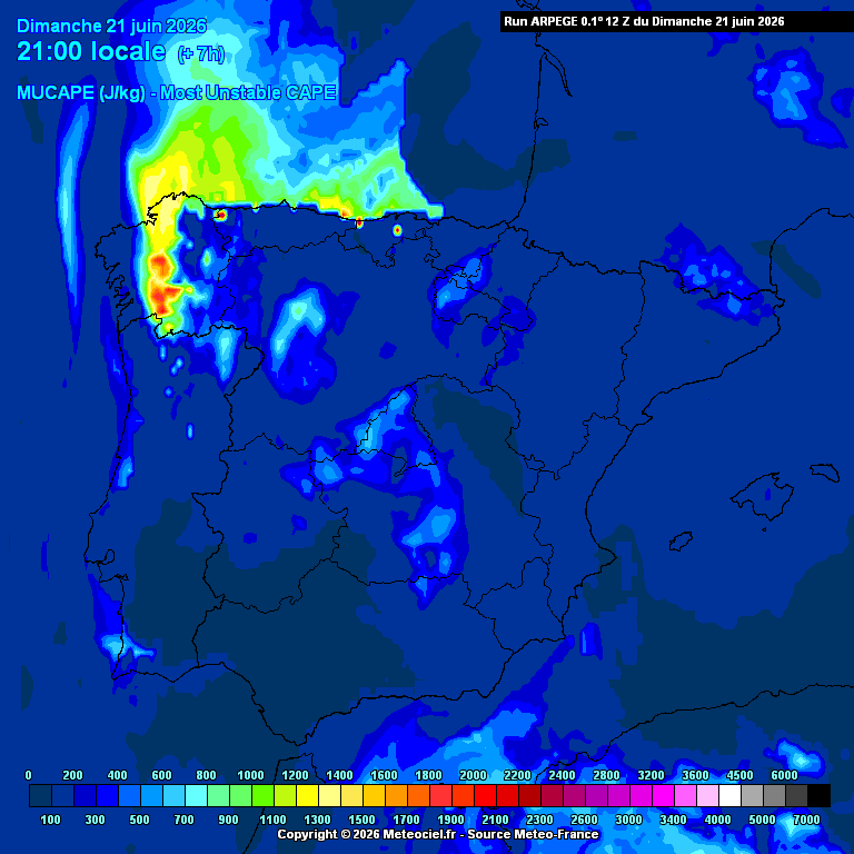 Instabilidade atmosférica a partir da madrugada desta segunda, risco de granizo (grande), trovoadas e aguaceiros intensos - saiba onde Energia conectiva em evolução entre domingo e quarta-feira