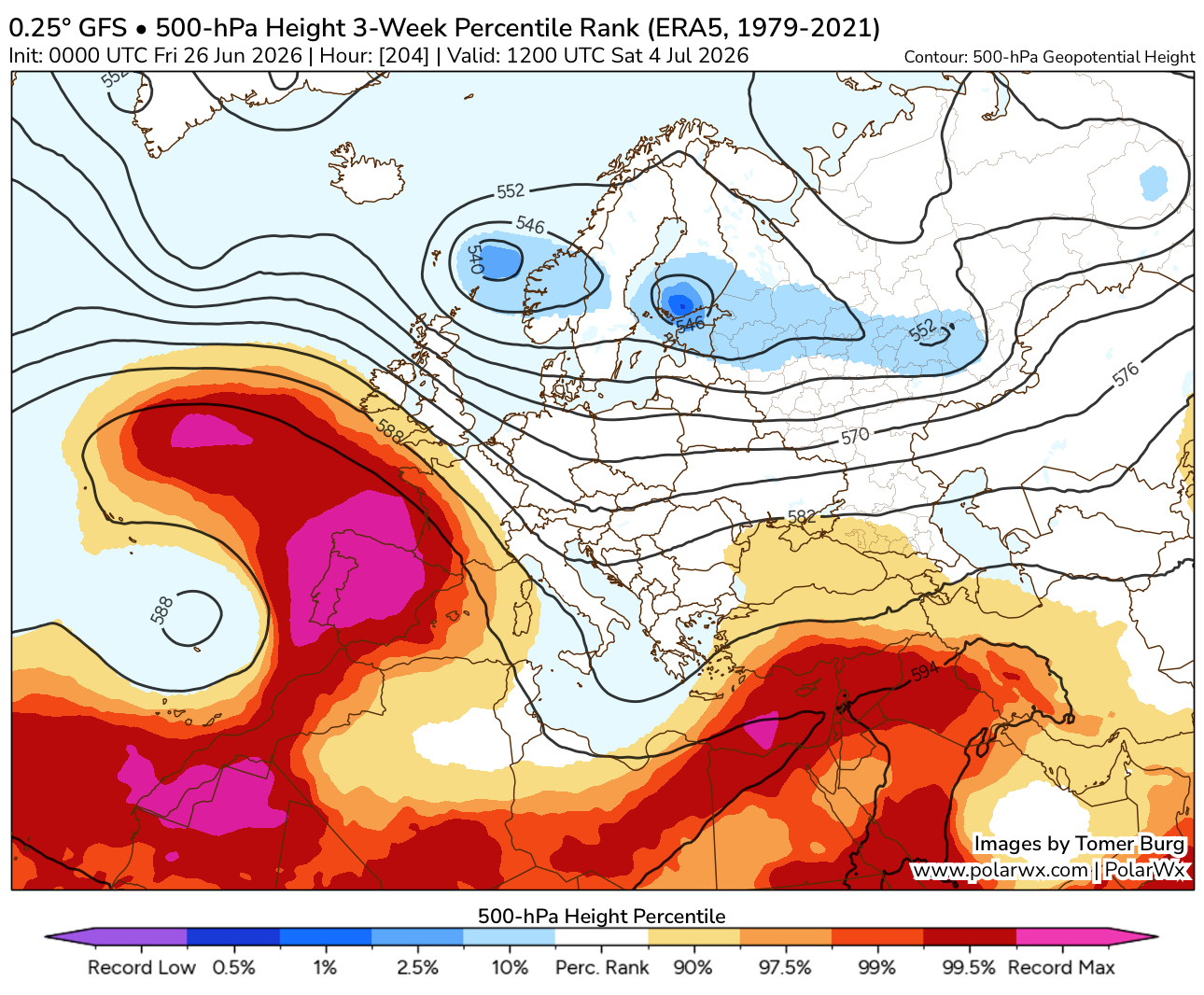 Cúpula de calor recorde sobre Portugal e Espanha? não é de descartar, para já...