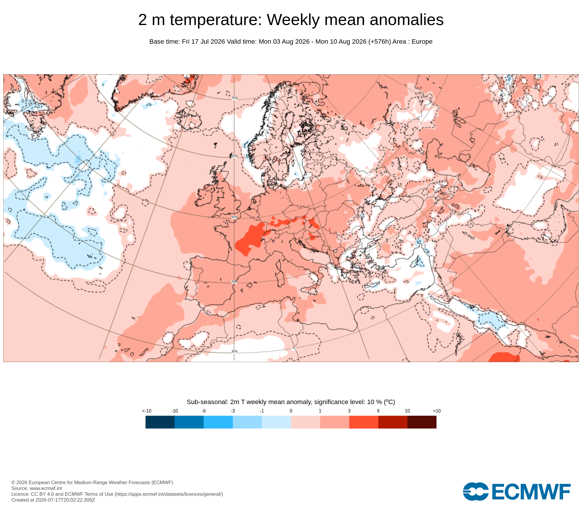 Sinal invulgarmente forte para calor muito intenso nos primeiros 10 dias de agosto na Europa