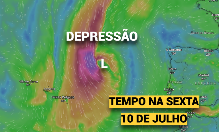 Depressão a Oeste do território, sem efeitos notáveis (mas há chuviscos) - saiba como estará o tempo na sexta, 10 de julho de 2026