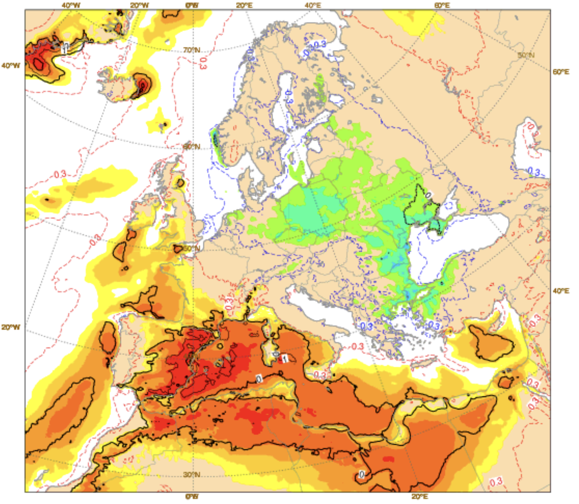 Crista anticiclónica traz 40ºC a algumas regiões de Portugal, e um onda de calor histórica a Espanha - Saiba a previsão do tempo esta semana, 20 a 26 de julho de 2026 Onda de calor excecional em Espanha, com pico nos dias 23\24 de julho (ECMWF)