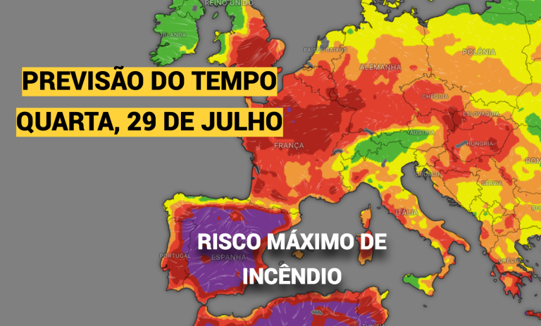 Temperaturas descem, mas aviso mantém-se no Interior - chuva forte nos Açores - tempo na quarta, 29 de julho de 2026