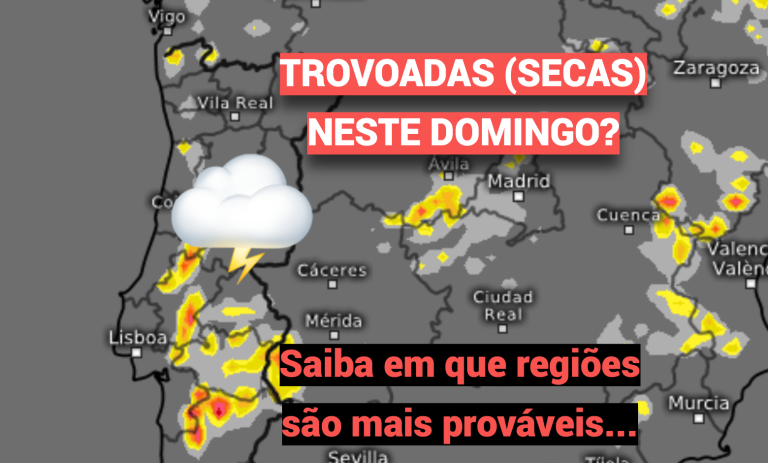 Risco de trovoadas neste domingo, apesar do calor extremo - saiba onde podem ocorrer