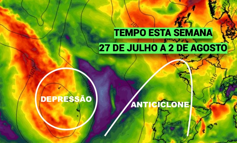 Depressão nos Açores, calor no Continente – quanto tempo vai durar? – saiba como será o tempo esta semana, 27 de julho a 2 de agosto Depressão nos Açores, calor no Continente - quanto tempo vai durar? - saiba como será o tempo esta semana, 27 de julho a 2 de agosto
