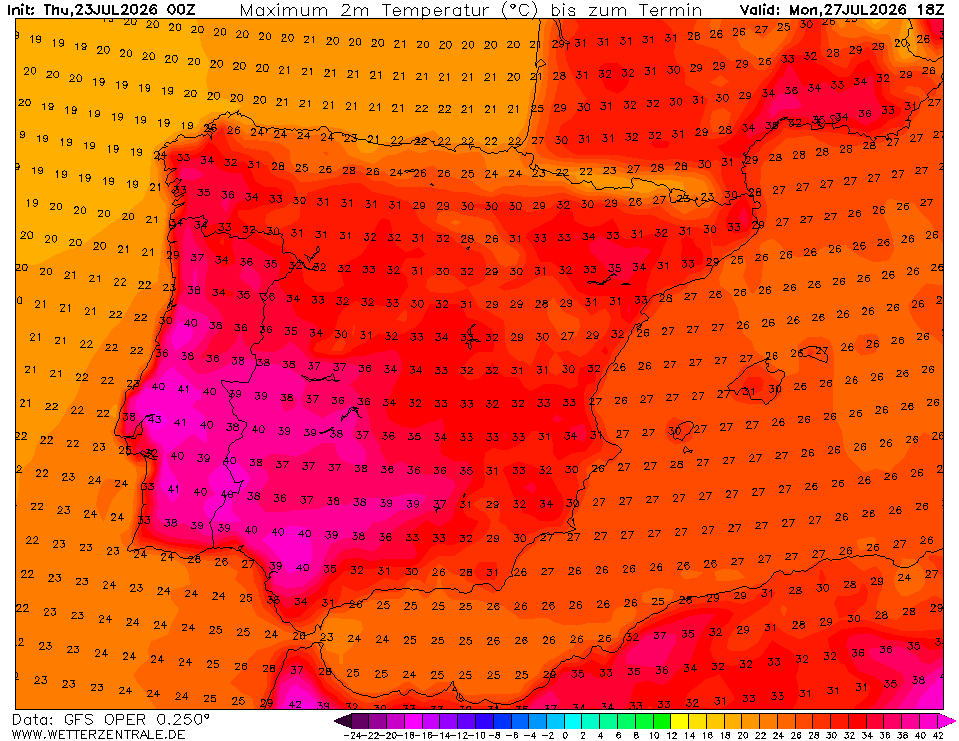 Pico de calor na segunda-feira em Portugal (28 de julho)