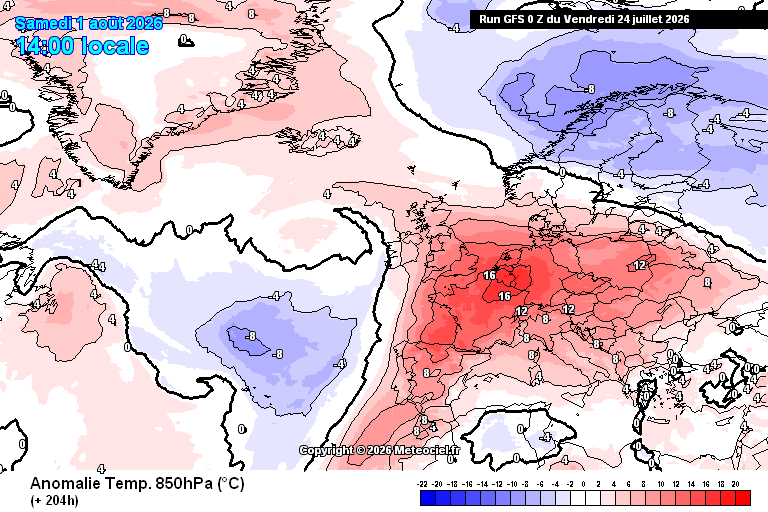 Tempestades no fim-de-semana no Sul da Europa, e a pior onda de calor do Verão de seguida - os extremos do clima... Anomalias de temperatura até 16ºC no final de julho!
