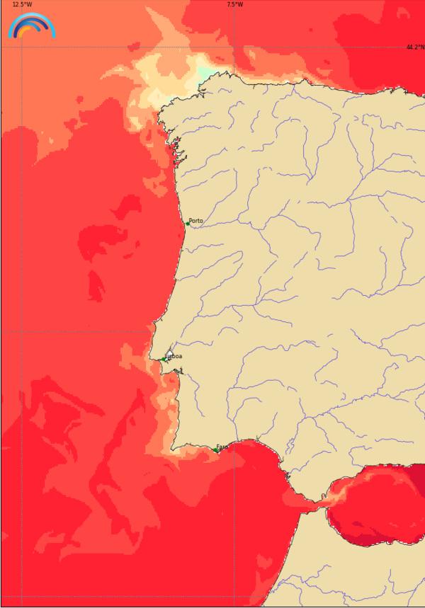 Subida das temperaturas - saiba o que esperar na sua região - tempo na terça-feira, 21 de julho de 2026 As temperaturas da água do mar continuam muito acima da média, com valores na Costa Ocidental semelhantes ao Algarve (22-24ºC)