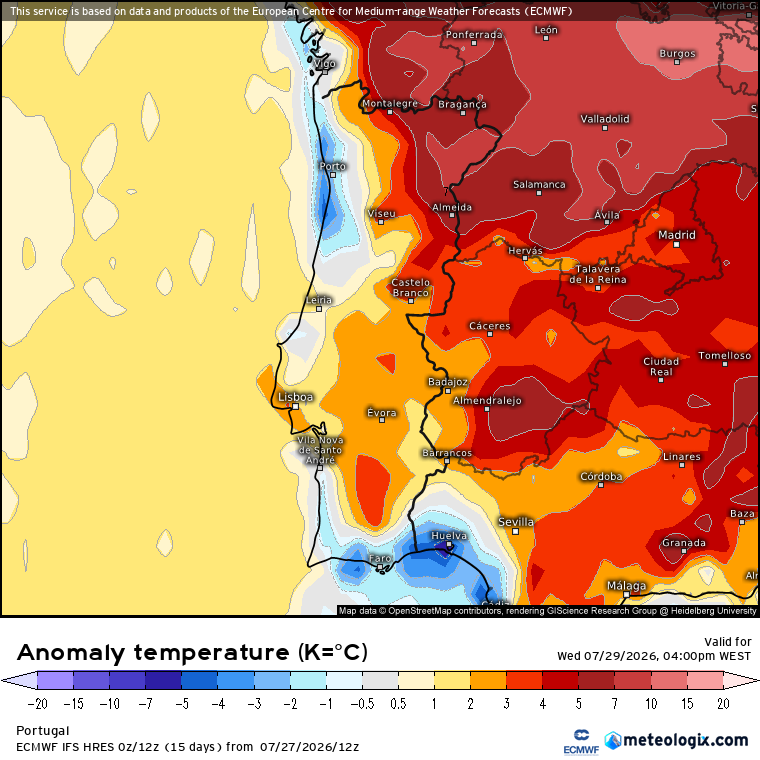 Temperaturas acima da média em boa parte do país, apesar da descida prevista