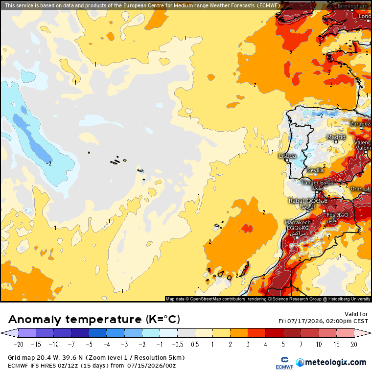 Crista anticiclónica intensifica-se gradualmente no Atlântico - saiba a previsão do tempo na sexta, 17 de julho de 2026 Temperaturas dentro da média em Portugal Continental e Açores - mais quente na Madeira