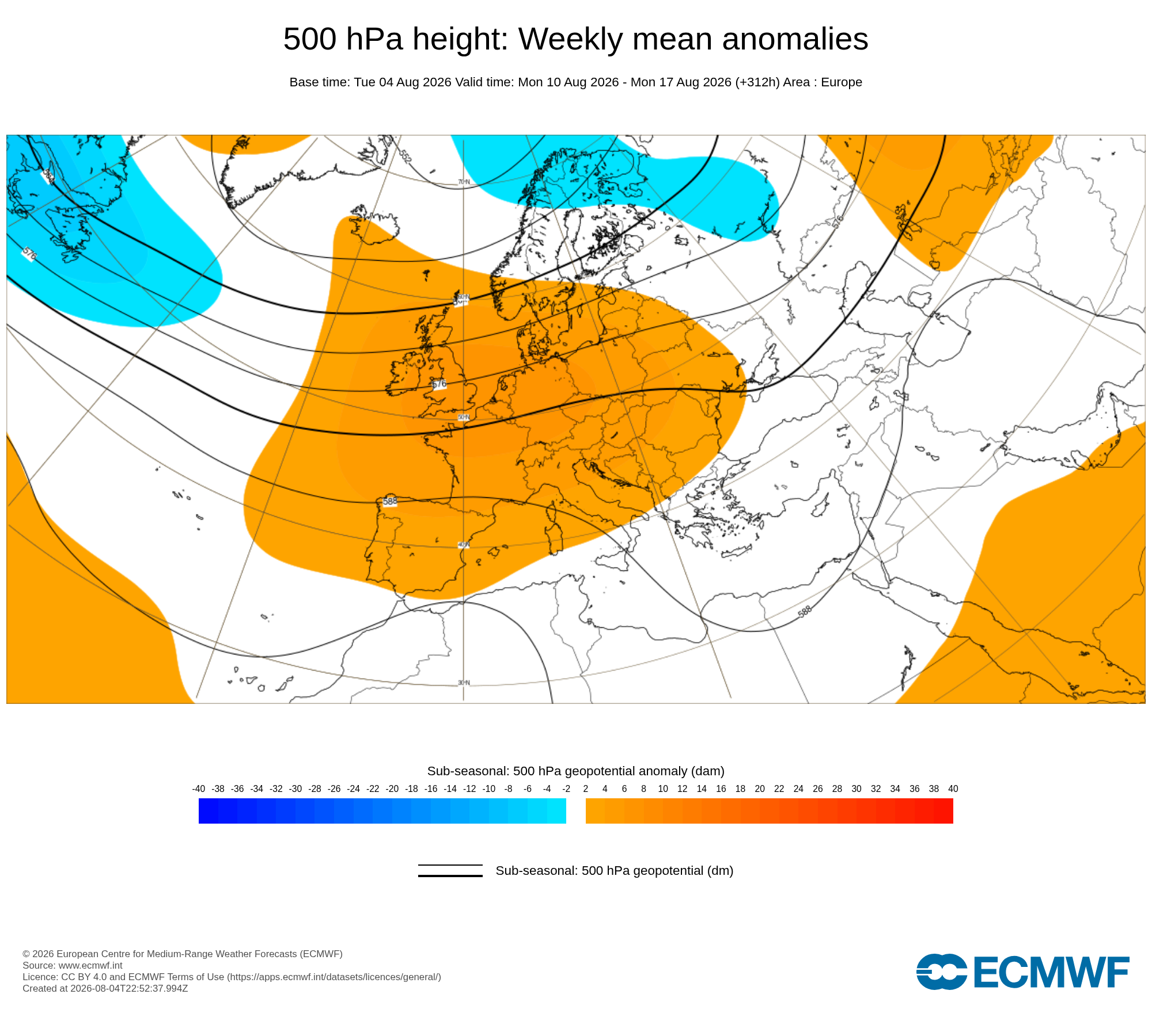 Pico do calor - já passou ou está para chegar? Saiba quando pode ser o pico do Verão, e até quando pode persistir! As cartas ECMWF mostram que os baixos geopotenciais podem surgir entre a Terra Nova e a Gronelândia,e o alto geopotencial sobre a Europa
