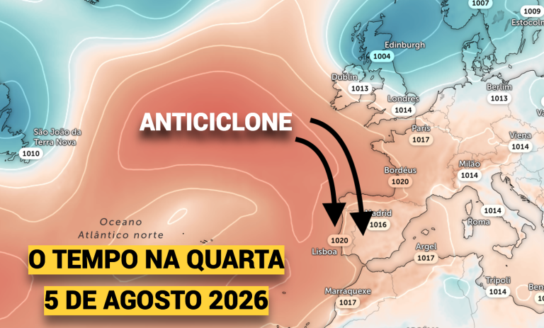 Anticiclone aproxima-se de novo, com uma depressão nos Açores a “empurrar” – muda o tempo na quarta, 5 de agosto Anticiclone aproxima-se de novo, com uma depressão nos Açores a "empurrar" - muda o tempo na quarta, 5 de agosto
