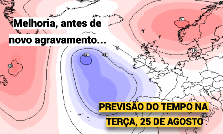 Tempo na terça, 25 de agosto – Temperaturas baixas, mas melhoria significativa das condições atmosféricas em Portugal Tempo na terça, 25 de agosto - Temperaturas baixas, mas melhoria significativa das condições atmosféricas em Portugal