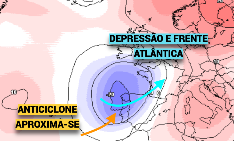 Mais uma frente atlântica a marcar o tempo na quinta, 27 de agosto, mas com o anticiclone já à espreita!