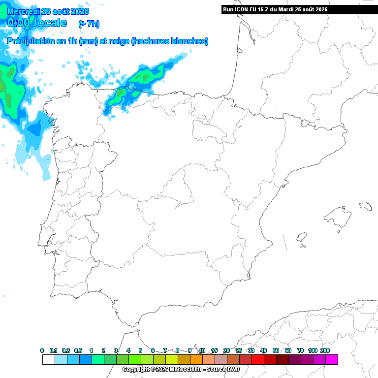 Mau tempo nesta quarta-feira, e Lisboa pode ser uma das regiões mais afetadas, com muita chuva (e vento) Evolução da chuva em Portugal nesta quarta-feira - previsão ICON-DWD