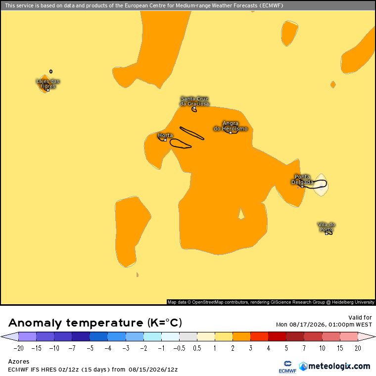 Possibilidade de mau tempo em Portugal, com risco de trovoadas fortes - saiba a previsão do tempo na segunda-feira, 17 de agosto Temperaturas bastante acima da média nos Açores