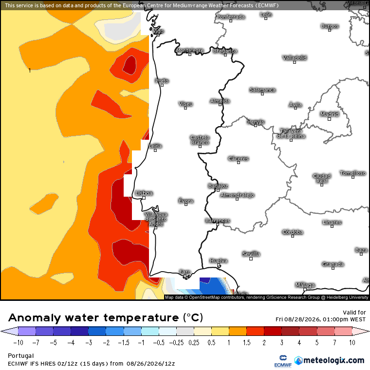 Noite fria, com mínimas perto de 5ºC em algumas regiões devido à inversão térmica - saiba como estará o tempo na sexta, 28 de agosto Temperaturas da água do mar mais elevadas na costa Ocidental que no Algarve - pouco comum...