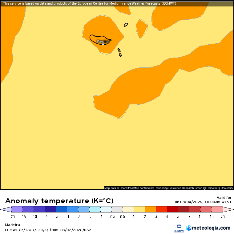 Continua o tempo húmido, bastante abafado e pode chover - saiba a previsão do tempo na terça, 4 de agosto de 2026 Temperaturas acima da média na Madeira