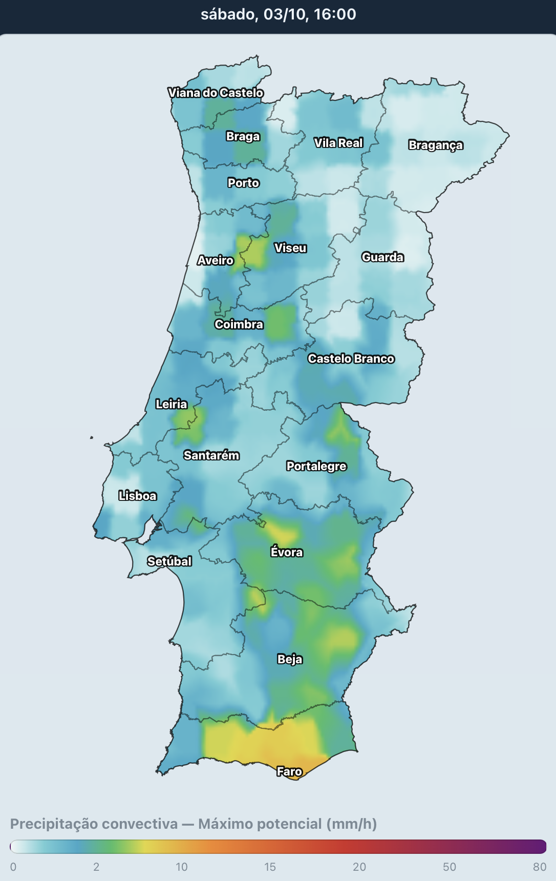 Sábado, dia 3, com risco evidente de chuva forte em muitos locais