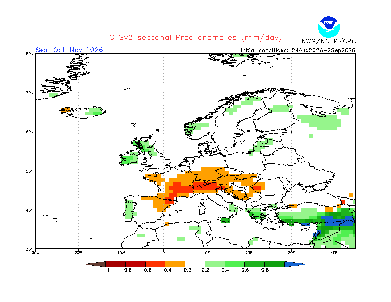 Tempo no outono e inverno - muita chuva, depressões e frentes "sobrecarregadas"? Quando pode chegar a mudança? Saiba a previsão atualizada! Tempo no Outono - Os modelos da NOAA vão mostrando um outono com mais chuva, mas com um sinal ainda estatisticamente fraco