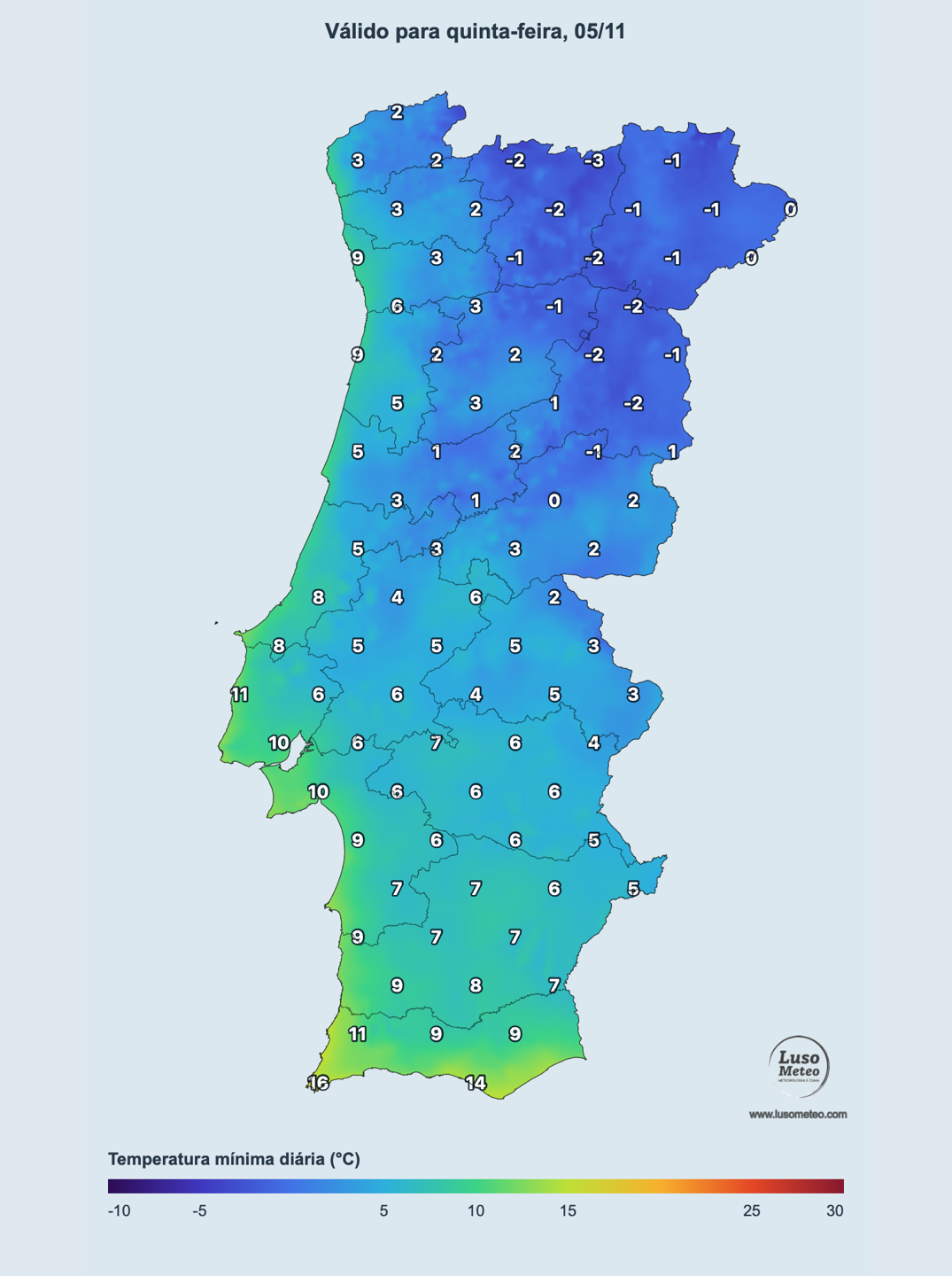 Fim-de-semana com tempo quente, mas um aquecimento súbito da estratosfera trará mudanças na próxima semana - saiba os detalhes! Depois do tempo no fim-de-semana, bem quente, os nossos mapas mostram já mínimas bastante baixas para 5 de novembro - chegada de mais frio, finalmente